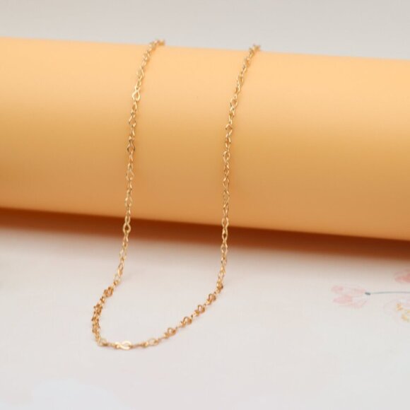"Elegant Rose Gold Twisted Link Chain Necklace for Minimal Styling , XPNL0173 - Picture 8 of 12